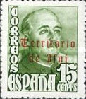 Spanish Postage Stamps Overprinted "Territorio de Ifni" in Gothic Script — 15C, green