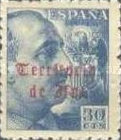 Spanish Postage Stamps Overprinted "Territorio de Ifni" in Gothic Script — 30C, blue