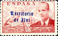 Airmail - Spanish Postage Stamps Overprinted in Gothic Script — 25C, carmine