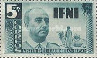 General Francisco Franco y Bahamnonde — 5Pts, bluish green