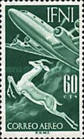Airmail - Airplane & Gazelle — 60C, light green