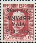 Spanish Postage Stamps Overprinted "Melilla VIVA ESPANA" — 30C, carmine