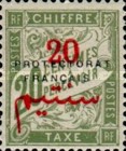 Frenca Postage Due Stamps Surcharged & Overprinted "PROTECTORAT - FRANCAIS" — 20/20C, olive green