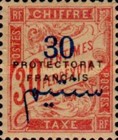 Frenca Postage Due Stamps Surcharged & Overprinted "PROTECTORAT - FRANCAIS" — 30/30C, carmine