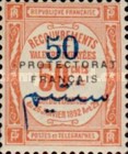 Frenca Postage Due Stamps Surcharged & Overprinted "PROTECTORAT - FRANCAIS" - Inscription "RECOUVREMENTS" — 50/50C, red, Perf: 13½