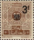 Numeral Stamps of 1917 Surcharged — 3/10Fr/C, brown