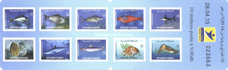 Marine Life — 9.00(Dh), multicoloured, Sparus auratus