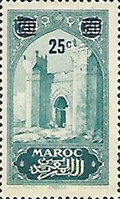 Monuments - Issues of 1923 Surcharged — 25/30C, greenish blue