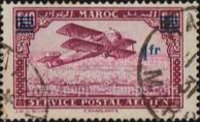Airmail - Plane over Casablanca - Issues of 1922 Surcharged — 1/1.40Fr, lilac rose