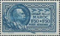 Airmail - Monument for Marshal Lyautey — 1.50+1.50 Fr, blue
