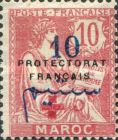 No. 5 Surcharged "+ 5c" - "+" in 3 Pieces — 10/10+5 C, rose, Brick-red overprint