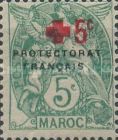 No. 4 without Arab Charcters Overprinted "+ 5c" — 5+5 C, dull green