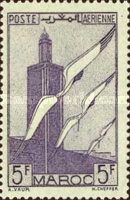Airmail — 5Fr, violet, Ciconia ciconia