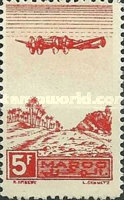 Airmail - Plane on Palm Grove — 5Fr, red