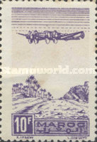 Airmail - Plane on Palm Grove — 10Fr, violet