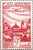 Airmail - Plane over Cities — 9Fr, carmine