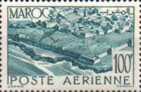 Airmail - Plane over Cities — 100Fr, bluish green