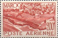 Airmail - Plane over Cities — 200Fr, reddish brown