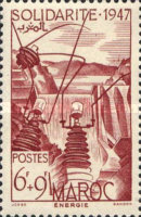 Solidarity - Overprinted "SOLIDARITE 1947" — 6+9 Fr, reddish brown
