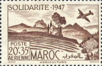 Airmail - Solidarity - Overprinted "SOLIDARITE 1947" — 20+35 Fr, brown
