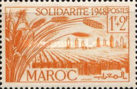 Solidarity - Agriculture - Overprinted "SOLIDARITE 1948" — 1+2 Fr, yellowish orange