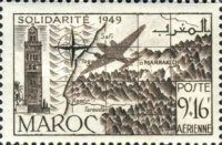 Airmail - Solidarity - Crafts - Overprinted "SOLIDARITE 1949" — 9+16 Fr, brownish lilac
