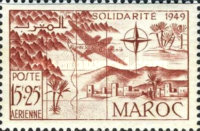 Airmail - Solidarity - Crafts - Overprinted "SOLIDARITE 1949" — 15+26 Fr, brownish red