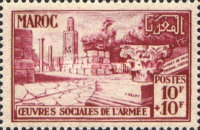 Welfare Organizations of the Army — 10+10 Fr, lilac rose