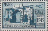 Airmail - Welfare Organizations of the Army — 15+15 Fr, bluish green