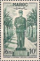 Inauguration of the Monument for General Leclerc, Casablanca — 10Fr, bluish green