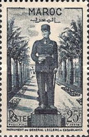 Inauguration of the Monument for General Leclerc, Casablanca — 25Fr, blue