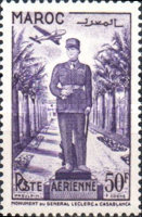 Airmail - Inauguration of the Monument for General Leclerc, Casablanca — 50Fr, violet