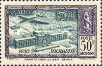 Airmail - Solidarity - Overprinted "SOLIDARITE 1950" — 50Fr, violet/green