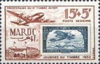 Airmail - Day of the Stamp — 15+5 Fr, reddish brown/bluish green