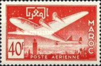 Airmail - Local Motives — 40Fr, red