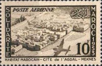 Airmail - Solidarity - Cities - Overprinted "SOLIDARITE 1953" — 10Fr, brownish olive