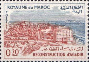 Reconstruction of Agadir — 0.20(Dh), blue/carmine brown