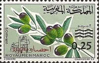 Population Census - Issues of 1966 Overprinted "1970" and Surcharged 0.25 and Arabic Inscription — 0.25/0.60(Dh), multicoloured