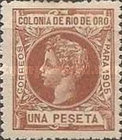 King Alfonso XIII of Spain — 1Pta, light brown