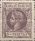 King Alfonso XIII of Spain — 3Pta, violet