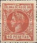 King Alfonso XIII of Spain — 10Pta, red