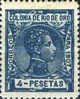 King Alfonso XIII of Spain — 4Pta, blue