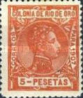 King Alfonso XIII of Spain — 5Pta, brick-red
