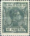 King Alfonso XIII of Spain — 10Pta, greenish blue