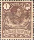 King Alfonso XIII - Control Number on Back Side — 1Pta, brown