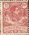 King Alfonso XIII - Control Number on Back Side — 10Pta, purple red