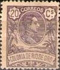 King Alfonso XIII - Control Number on Back Side — 20C, violet