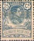 King Alfonso XIII - Control Number on Back Side — 25C, dark blue