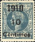 Nos. 13-16 Handstamp Surcharged — 10/4C/Pta, greenish blue