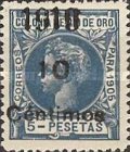 Nos. 13-16 Handstamp Surcharged — 10/5C/Pta, blue